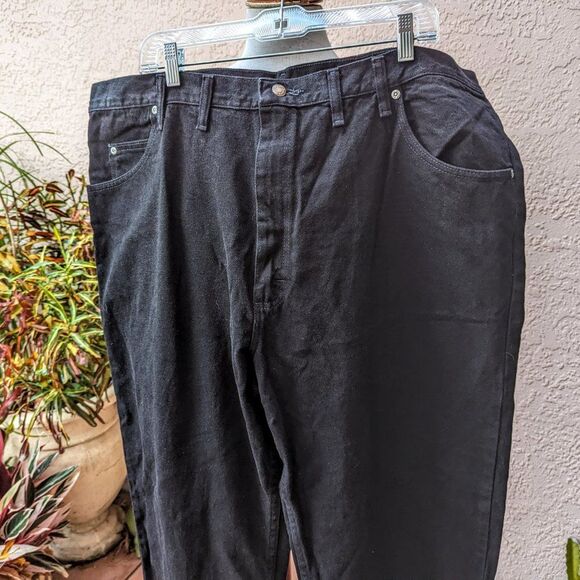 Wrangler Five Star Premium black denim relaxed fit jeans  Sz 44x32 - Picture 14 of 16